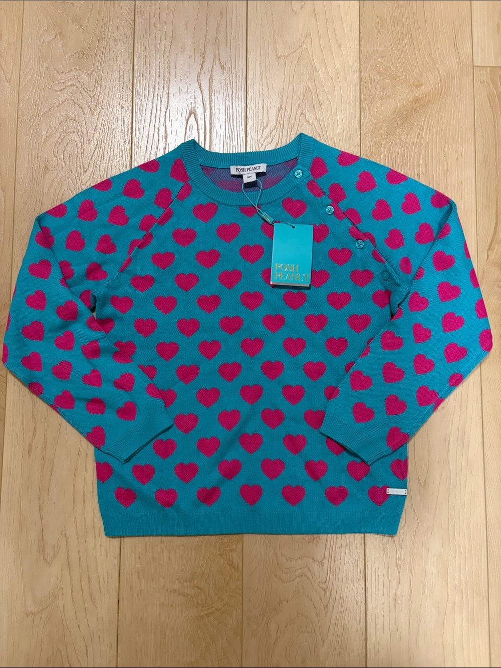 Posh Peanut ‘Queen of Hearts’ Knit Sweater, sz 10